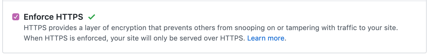 screenshot of GitHub settings page