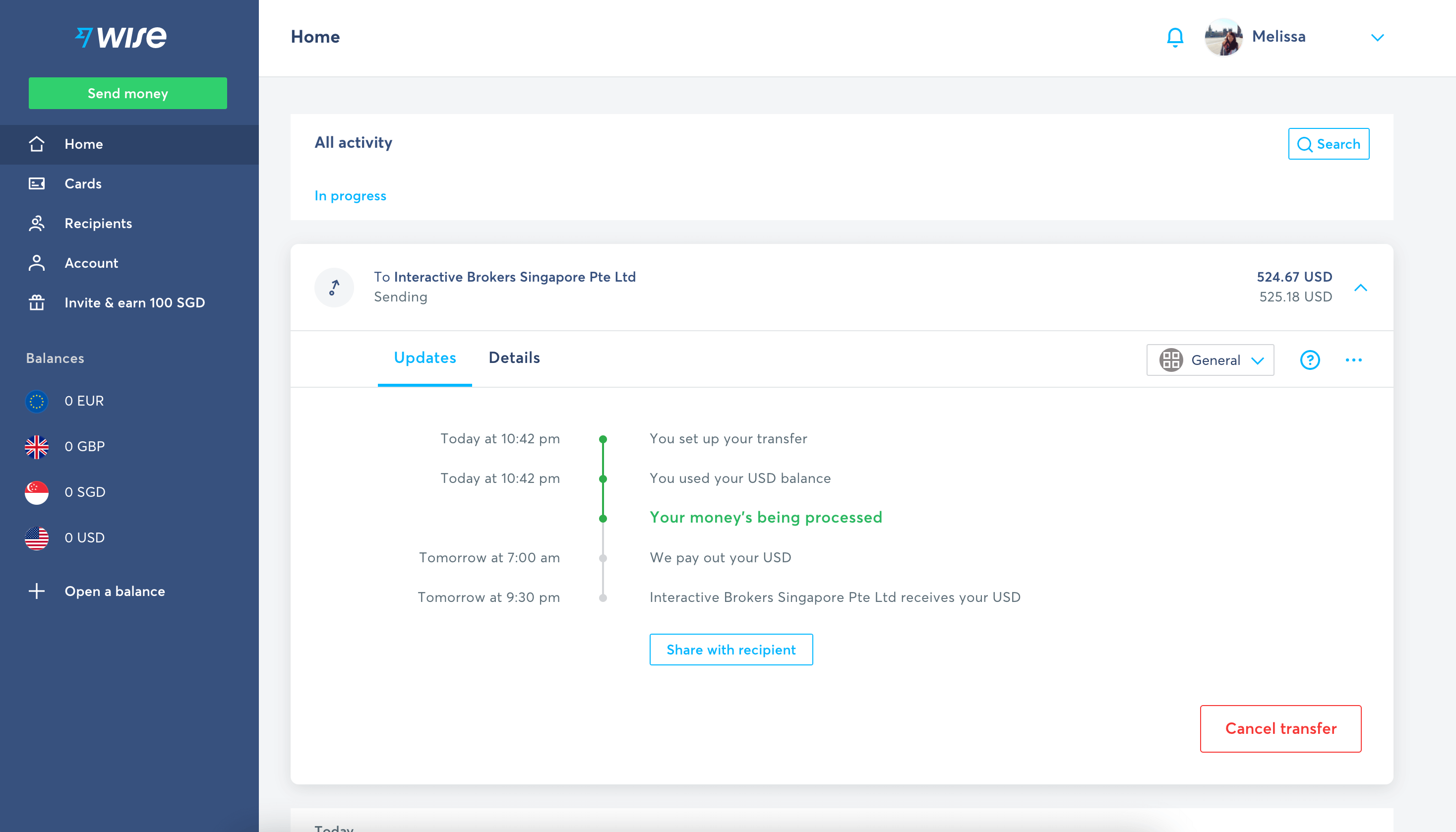 Transferring from Wise to IBKR